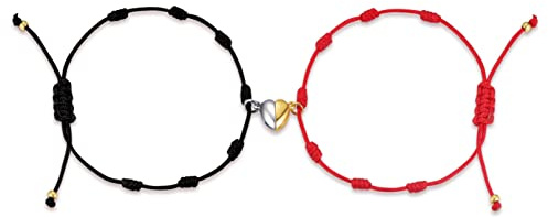 Pararmband | justerbar lyckobringare magnetarmband | Kabbalah armband partnerarmband vänskapsarmband för par, män, kvinnor och familjer, 14 centimeters, Nylon