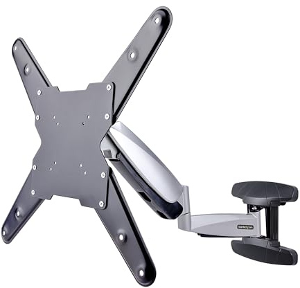 StarTech.com Staffa per TV a parete, Supporto per TV VESA orientabile, Braccio per display da 23 a 55 fino a 30 kg, Porta TV sottile da parete estensibile/inclinabile/orientabile (FHA-TV-WALL-MOUNT)