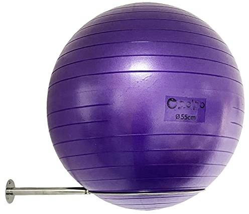 Supporto per palla da ginnastica in acciaio inox a parete, scaffale stabile per la conservazione di palloni yoga, supporto espositivo per palloni di stabilità, per esercizi/yoga/palloncini di