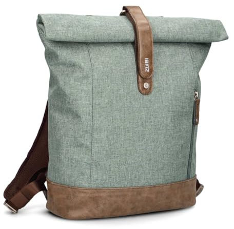 Rolltop-Rucksack Olli O24 Tagesrucksack 15 Liter wasserabweisend strapazierfähig im Canvas-Stil als Schulrucksack & Laptop-Rucksack geeignet für Teenager Damen & Herren (stone)