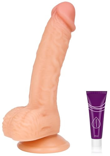 Realistischer Dildo mit Starkem Saugnapf, Wakelust 18CM Anfänger Dildo mit Echten Venen und Prallen Hoden Sexspielzeug für Frauen und Männer Weich Silikon Analdildo Penis Nachbildung (Fleischfarbe)