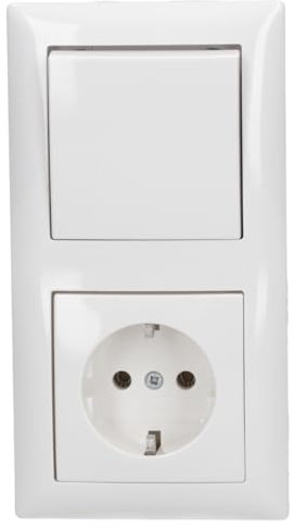 Busch-Jaeger Balance SI Set: 20 EUCB-914 SCHUKO® Steckdosen-Einsatz mit erh. Berührungsschutz + 2000/6 US Wippschalter-Einsatz + 2506-914 Wippe + 1722-914 2-fach Rahmen Alpinweiß