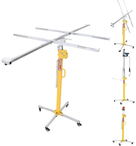 MDDKOP LèVe-Plaque 3-en-1 3m/3.5m Hauteur De Levage Forte Capacité De Charge MontéE Et Descente en Douceur Conception Pliable LèVe-Panneaux pour Les Chantiers Commerciaux/Construction(3M(9.8ft))