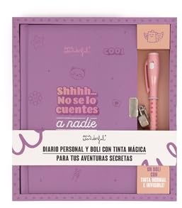 Mr. Wonderful - Diario personal + boli con tinta normal e invisible - Shhhh… no se lo cuentes a nadie - Diario personal con 224 páginas