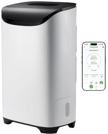 Meaco DD8L Pro Desiccant Dehumidifier - Faster Clothes Drying | Smart App Control | Customisable Energy Use | For Cold Environments | Anti-Bacterial Ioniser | Ideal for Cars, Boats, Caravans & Garages