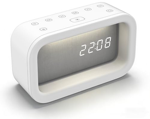 Gemmac Sunrise Alarm Clock Wake Up Light Bedside Table Touch Night Light, Multifunctional USB LED 16 Soothing Sounds 3 Colours White Noise Machine Digital Timer, Snooze Clock Bedroom Office Travel