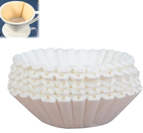 Filtros de café grandes, 12 tazas, filtros de café desechables extragrandes de 9.75 pulgadas, sin desbordamiento de tierra, cesta de papel natural gruesa para uso comercial, cafetera casera, kit de