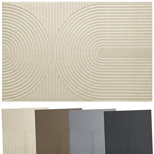Zenacasa - Entrématta för inomhus och utomhusbruk 60x90 cm - Halkfri och absorberande entrématta, Oeko-Tex-certifierad - Fångar smuts och fukt - Maskintvättbar - Regnbågsmönster - Beige | Beige · Oeko-Tex-certifierad · Tvättbar · Hög sugkraft · Smutsfångande