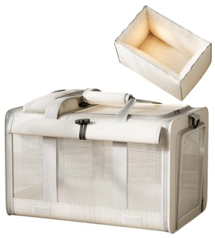Transportín para gatos – Caja de transporte portátil para gatitos, bolsa de transporte para perros – para interior y exterior, coche, senderismo, camping, viajes cortos