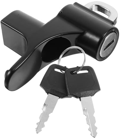 SHERCHPRY Candado Antirrobo para Casco de Motocicleta Negro Candado Fijo de Seguridad para Casco de Patinete Accesorio Pequeño y Resistente para Protección en Motoristas