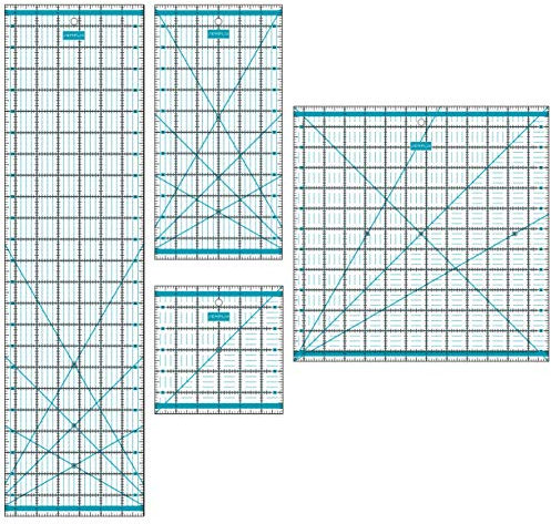 SEMPLIX Patchwork Lineal Set Inch (6x6 inch, 12x6 inch, 24x6,5 inch, 12,5x12,5 inch) (türkis)
