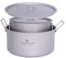 iBasingo 2L & 5L Titan Camping Topf Outdoor Kochgeschirr Indoor Tragbare Suppen Heißer Topf mit Deckel & Klappgriff Leichtes Wandern Picknick Küche Kochgeschirr Große Kapazität Suppentopf fur 6-9 man