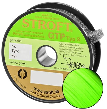 STROFT GTP Typ S Geflochtene Angelschnur 125m Gelbgrün S2-0,180mm-6kg