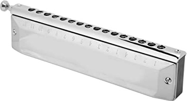 Harmonica 16 Holes 64 Tones C Nyckel Kromatisk Skala Portabelt Instrument för Nybörjare Födelsedagsilver