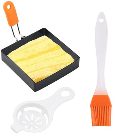 Stampo quadrato per uova, set di anelli per uova, antiaderente, stampi per uova in acciaio inox con manici in silicone, macchina per panini per la colazione, strumenti riutilizzabili per friggere