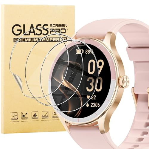 KUSINHOKA 3 Piezas Protector de Pantalla Compatible con TOOBUR Smartwatch DR06 1.27 Pulgadas, Anti-arañazos, Sin Burbujas, Flexible TPU HD Protectora Película para TOOBUR DR06