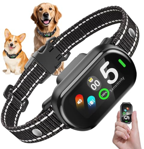 Yaskyly Collar Antiladridos Perros Grande Mediano Pequeño, Collar Adiestramiento para Perros 5-100lbs, 5 Niveles de Sensibilidad, 3 Modos de Sonido y Vibración, Resistente al Agua IP67 y Recargable