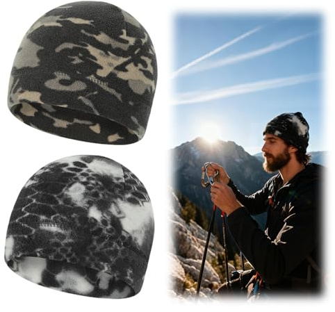 Mewflew Gorro térmico para hombre y mujer, gorro de invierno transpirable y resistente al viento, ajuste elástico para exterior, correr, esquí, senderismo