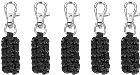 QUARKZMAN 5Pcs Tirettes De Fermeture Eclair, 3 Pouces Cordons En Nylon Extensions De Fermeture Eclair Remplacements De Fermetures Eclair Tissees Main Avec Fermoir Metal Pour Vetements Noir