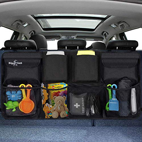 Big Ant Car Boot Organiser [600D Military-Grade] - 70L XL Capacity Waterproof Trunk Organizer with 8 Pockets & Anti-Slip Base, Fits SUV/Van (88x46cm)