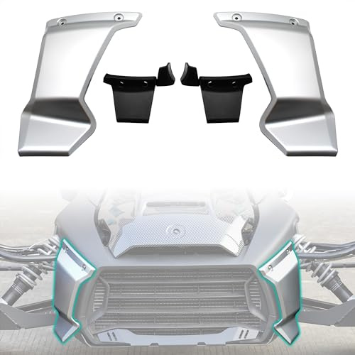 SAUTVS Silverfärgade främre grillkanter för Can-Am Ryker, lägre grillskydd för Can Am Ryker 600 900 Sport & Ryker Rally Edition alla modeller tillbehör (byt OEM 219400947) | Silverfärg lägre grillskydd, högkvalitativ plast, korrosionsbeständig, exakt passform, enkel installation, #219400947, 2 st
