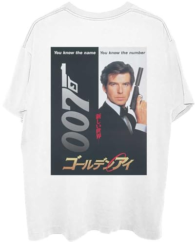 James Bond 007 T Shirt Goldeneye Japanese Affiche Nouveau Officiel Homme Blanc