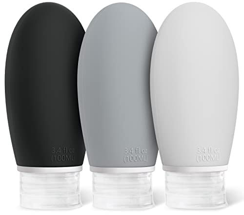 Opret 100ml Silikon Reiseflaschen Set, 3 Stück Auslaufsicher Nachfüllbare Portable Reise Container für Shampoo Creme Spülung, BPA-frei und TSA-geprüft