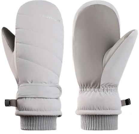 Eohak Manoplas de esquí de invierno para mujeres y hombres, guantes de nieve cálidos repelentes al agua para clima frío