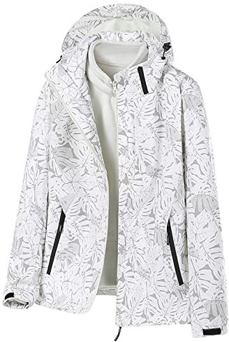 DondPO Damen Outdoorjacke, Snowboard Gefüttert Outdoor Ski Jacket Fleecejacke Winddichte Warm Verdickt Snowboardjacke Skijacke Skitourenjacke Wasserdichte Fahrrad Schneefang Schneejacke Winterjacke