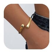 Milacolato Armreif Gold Damen Teardrop Chunky Manschettenarmband Einstellbare Offene Breit Armreif Armbänder Unregelmäßige Aussage Armband Goldene Manschette Armbänder