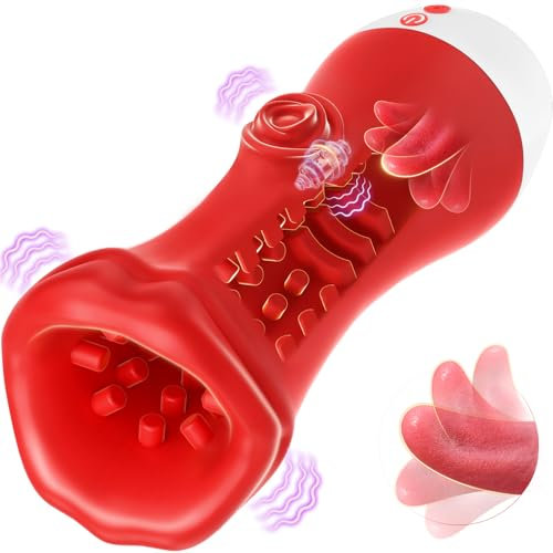 Pangpangmi Masturbatore Uomo Sex Toys, Masturvatore per Uomo Sex Toy con 9 Vibrazione 9 Leccare, Masturbtore per Pene Automatico 3D Vagina Finta Vibratore Sexytoysys