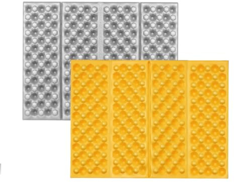 lumanothy Cojín de Asiento para Exterior, térmico, Plegable, Impermeable, con cinturón de Almacenamiento, para Camping, Senderismo, Estadio, Viajes, Caza, Picnic (Amarillo)