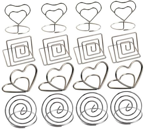 SHINEOFI 20stücke Tischkartenhalter Kreative Notizclips Für Hochzeiten Partys Und Desktop-dekorationen Mini-metall-foto Und Memo-clips Herz Und Rechteckform