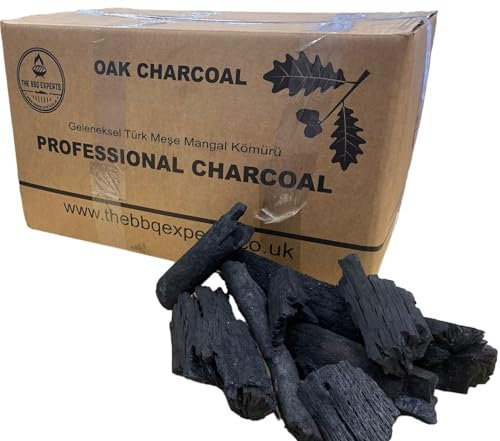 10kg Turkish Oak Charcoal by The BBQ Experts – Restaurant-Grade Oak Wood Charcoal for BBQ, Smoking & Grilling – Long Lasting Charcoal - 4 Hour Burn Time