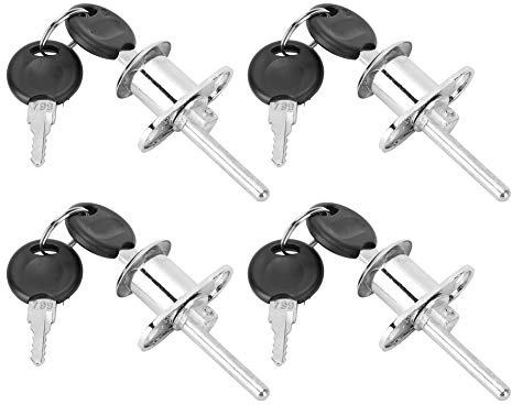 HUSHUI Cerradura de Leva de Aleación de Zinc de 4 Piezas, Accesorios Confiables para Gabinetes de Cajones con Llave, para Escritorio, Armario, Buzón, Joyero, Gabinete Triple