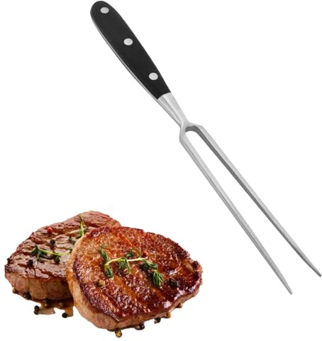 Forchetta per Carne, Forchetta per Servire Carne in Acciaio Inossidabile da 11, 81 Pollici con Manico in Legno, Intaglio Lungo per Cucina Cottura Arrosto Grigliate BBQ, Giardino