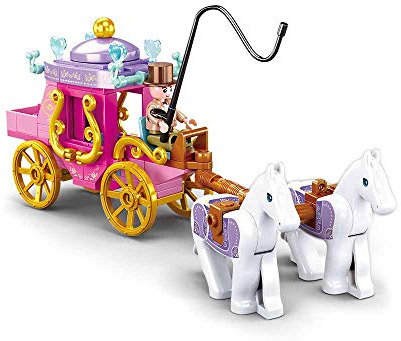 Sluban Klemmbausteine Pferde mit Kutsche (139 Teile) [M38-B0872], Spielset, Klemmbausteine, Girls Dream, mit Spielfigur, Mädchenträume, bunt, SL95732