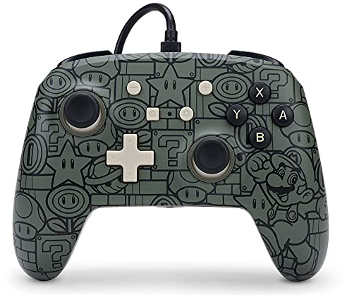 Verbesserter Kabelgebundener PowerA Controller für Nintendo Switch – Power-Up Mario, Gamepad, Game-Controller, Kabelgebundener Controller, Offiziell Lizenziert