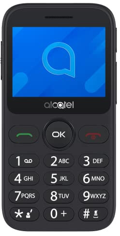 Alcatel 2020X - Telefono Cellulare, Display 2.4 a colori, Tasti Grandi, Tasto SOS, Basetta di ricarica, Bluetooth, Fotocamera, Metallico Grigio [Italia]