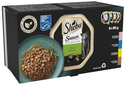 Sheba Sauce Lover Cat Food Trays Mixed Collection 8 x 85g