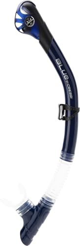 Cressi Scilla Snorkel Blue Navy - Tubo Snorkel Dry Unisex per Immersione Apnea e Snorkeling, Blu Navy, Taglia Unica