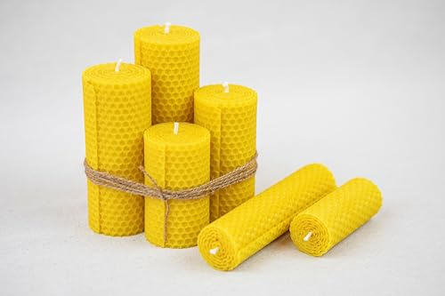 Handgjorda bivaxljus set, 8 stycken, rent bivax