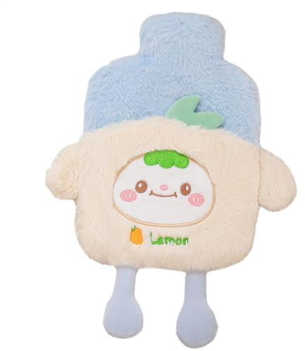 Dreuhuing Plüsch-Wärmflasche – Cartoon-Plüsch-Handwärmerbezug, Winter, warmer Wassersack, Fußwärmer, multifunktional für Outdoor, Büro