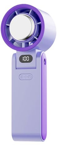 Ventilatore Elettrico Portatile - Ventilatore Rinfrescante Portatile - Raffrescatore d'Aria Silenzioso Pieghevole 180° con Display LED, 100 Velocità Regolabili, Batteria 3600mAh e