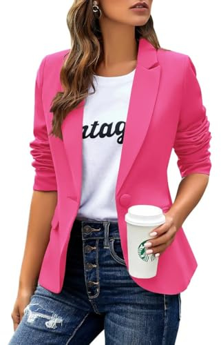 Cicy Bell Chaqueta de mujer casual de manga larga con solapa, chaqueta de trabajo para oficina