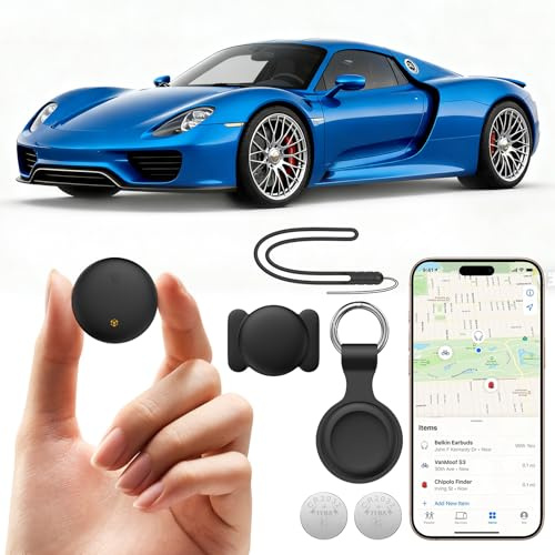 GPS Tracker for Vehicles, Car Tracker Work with APP (Compatible with iOS and Android),Mini Car Air Tracker Tag With Magnet Global Coverage,No Subscription Required/No Monthly Fee/No SIM Card Required