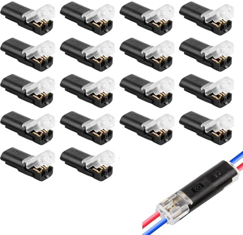 CJMUQHEHH 18 connettori per auto a 2 poli, connettori per cavi impermeabili, 18 – 22 AWG, connettori a giunzione rapida a filo, morsettiere elettriche, cavi e connettori per auto