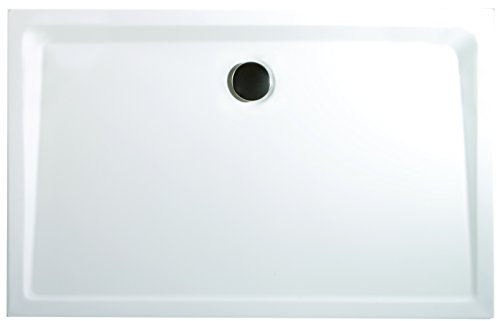 Schulte Duschwanne 80x160 cm, Rechteck extra-flach 3,5 cm, Sanitär-Acryl alpin-weiß, inkl Ablauf und Füßen