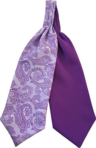 Great British Tie Club Uomo Raso Paisley Ascot Cravatte da Cerimonia - Vari Colori (Lilla & Viola)