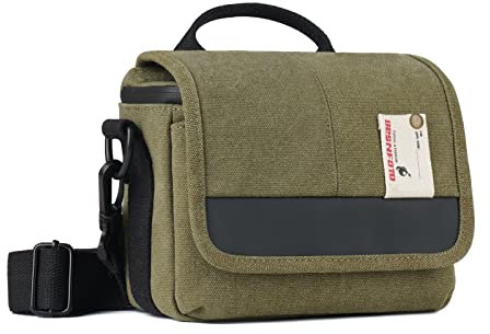 Besnfoto - Bolso Bandolera para cámara Canon EOS M10 M6 M2 Mrak M50 M100 Rebel T3i T4i T5 Nikon P600 D5100 D5300 Sony RX10M3 Olympus E-M10
